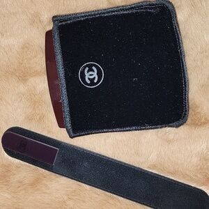 CHANEL Black and Burgundy Mirror Set